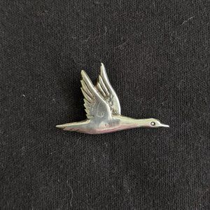 Vintage Sterling Flying Goose Pin
